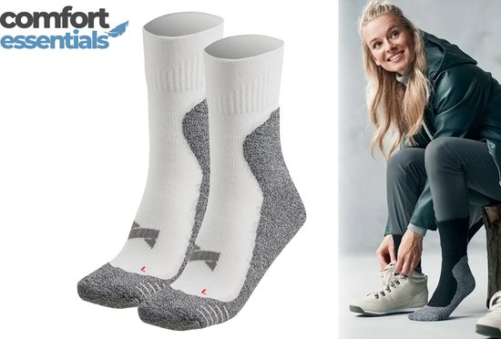 Comfort Essentials Sportsokken 2-Pack – Hardloopsokken – Sportsokken Heren – Sportsokken Dames – Sport Sokken – Multi Wit- Maat 35/38