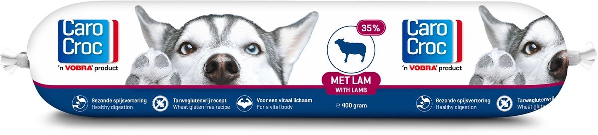 CaroCroc worst lam hondenvoer (400 g) 4 stuks