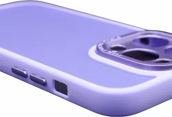 Coque arrière militaire – Convient pour iPhone 15 Pro – Avec protection d'appareil photo – Coque robuste avec bords pare-chocs en TPU souple – Violet