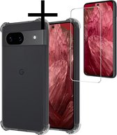 Hoes Geschikt voor Google Pixel 8a Hoesje Siliconen Cover Shock Proof Back Case Shockproof Hoes Met Screenprotector - Transparant