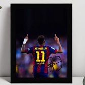 Neymar Jr. Ingelijste Handtekening – 15 x 10cm In Klassiek Zwart Frame – Gedrukte handtekening – Voetbal - Brazilië - FC Barcelona - Paris Saint Germain - Voetbal - Football - Brazil - PSG
