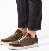 Manfield - Heren - Khaki nubuck sneakers - Maat 42