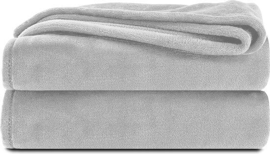 Couverture polaire Komfortec - Au toucher cachemire - Plaid - 150x200 cm - Super douce - Grijs