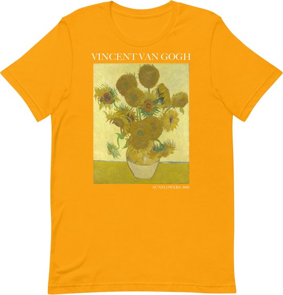 Vincent van Gogh 'Tournesols' ("Tournesols") T-shirt de peinture célèbre | T-shirt d’art Classique unisexe | Or | M