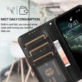 Mobigear Wallet Telefoonhoesje geschikt voor Apple iPhone 15 Hoesje Uitneembare 2in1 Bookcase Portemonnee - Zwart