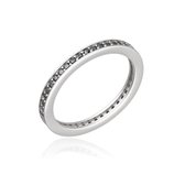 Zilveren dames ring eternity - Eternity Ring met Zwarte Zirkonia - Dames Ring met Zirkonia - Amona Jewelry