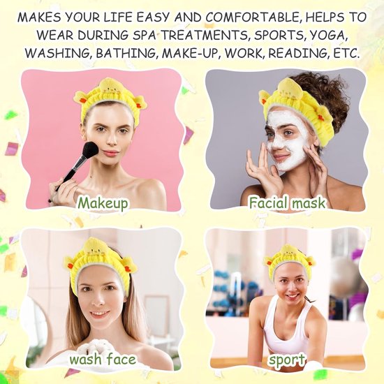 Hoofdband voor gezichtswas, spa-haarband om make-up af te maken, koraal fleece haarband, make-up, cartoon hoofdband, palmslak, elastische hoofdband voor sport, schoonheid, huidverzorging (groen