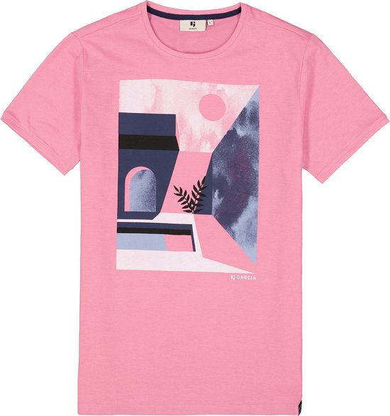 Garcia T-shirt T Shirt Met Print Q41002 9786 Vibrant Pink Mannen Maat - XL