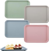 4 Couleurs Plateaux de Service en Plastique Cafés Rectangle Plateaux Restauration Rapide Plateau