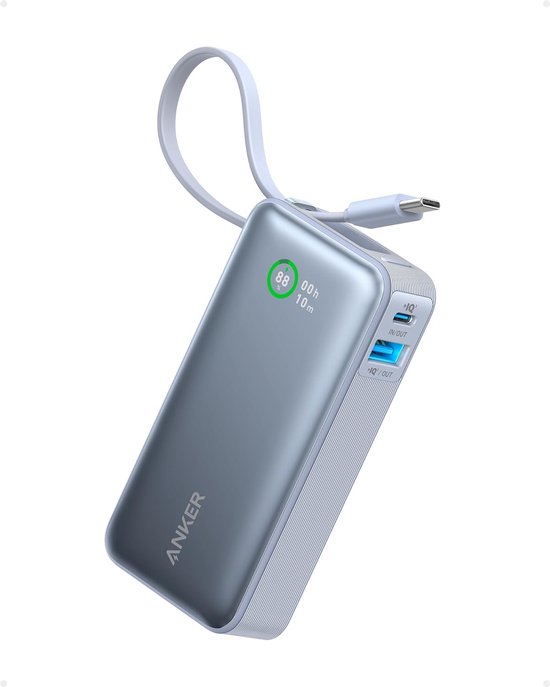 Anker-Nano 10.000 mAh Powerbank met Ingebouwde USB-C Kabel - Anker-Nano - €49,99