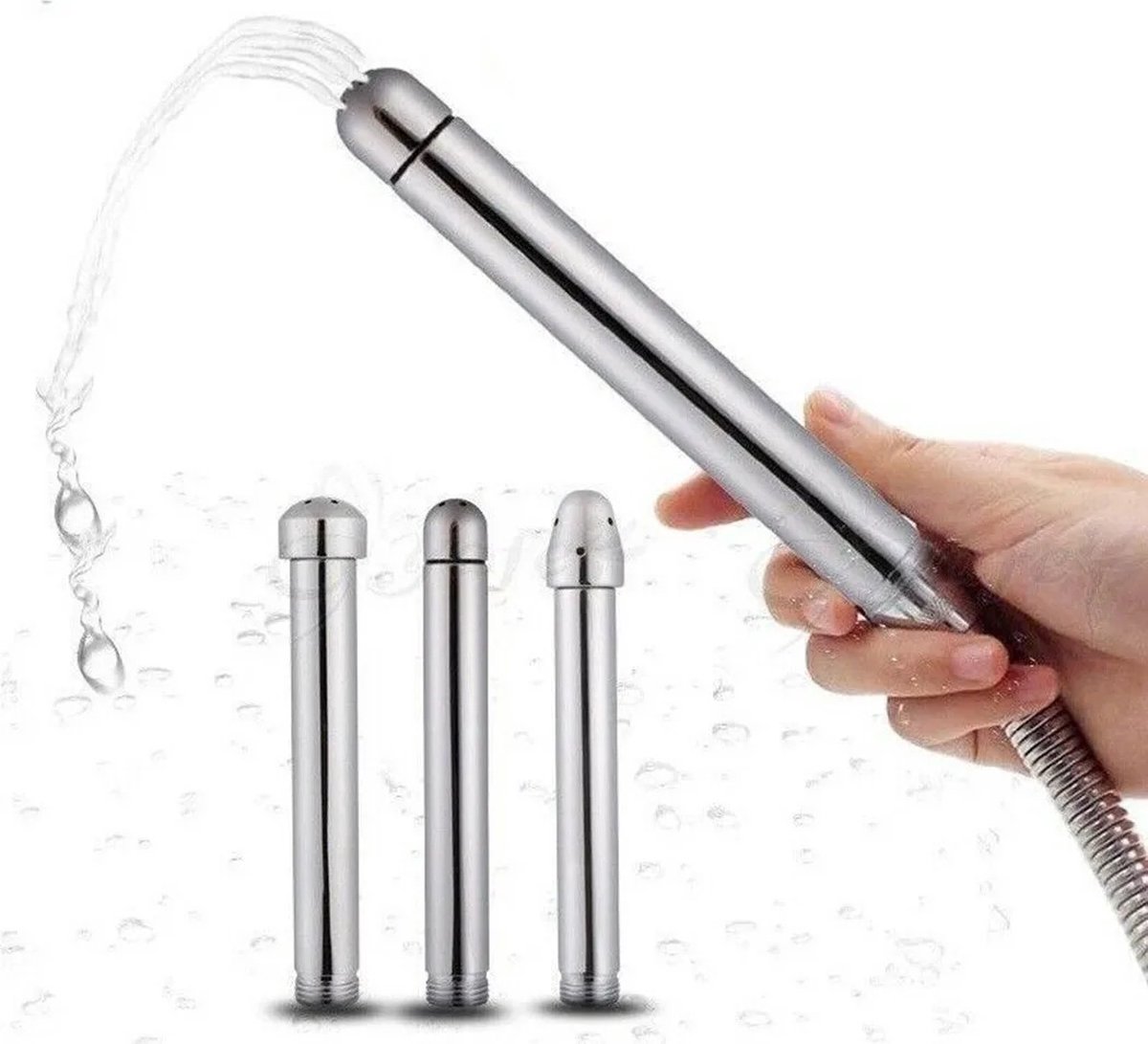 Pomme De Douche Anale En Aluminium – 3 Têtes, Pour Lavement, Neuve