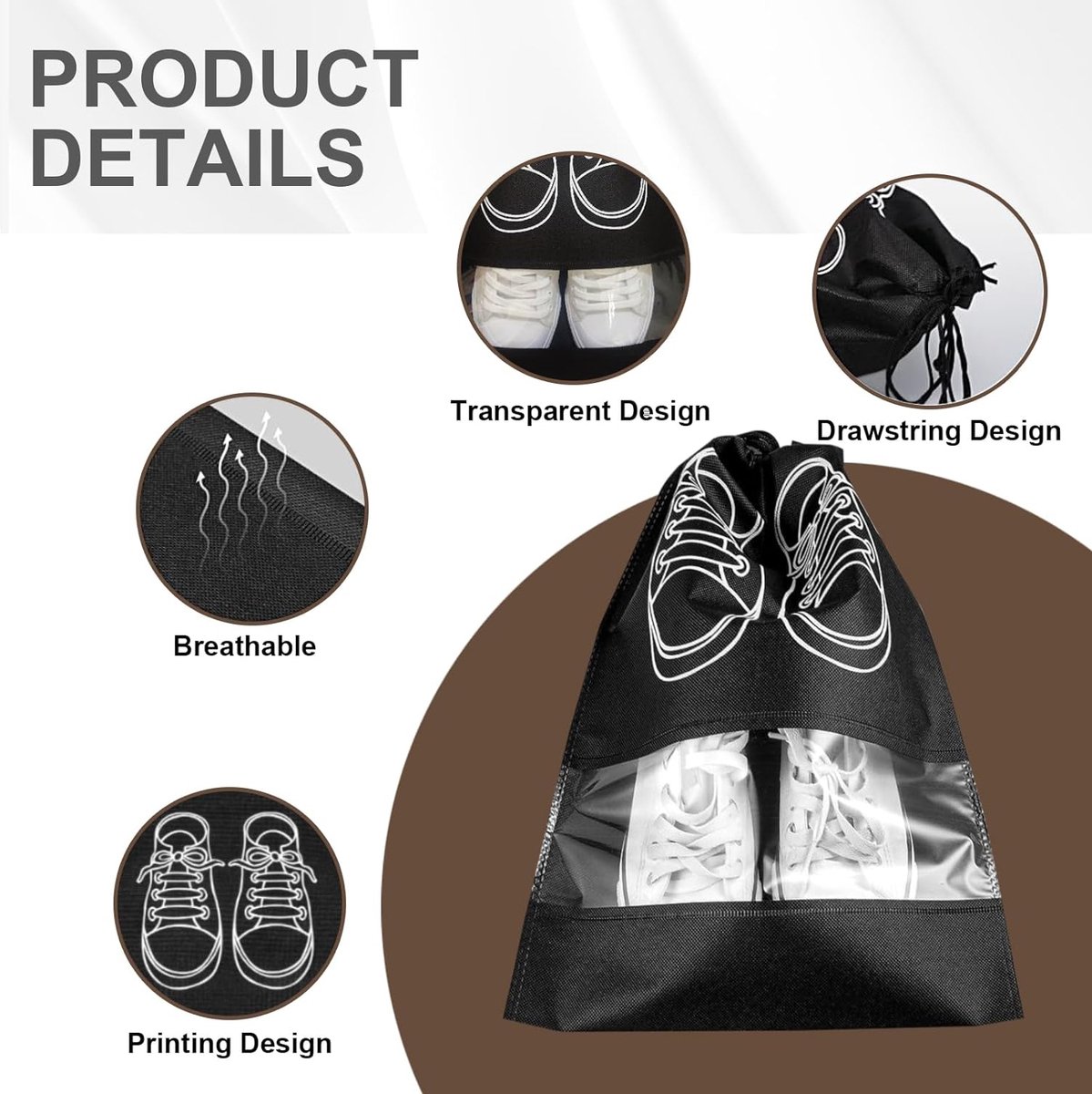 Sacs EVA Transparents Sacs Chaussures Voyage Littlegaofeithing Lot De 20 - Housses Protection Anti-poussière | Rangement Valise Vans Homme