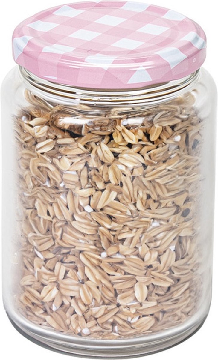 Hega Hogar Weckpot/voorraadpot Classico - 500 ml - kunststof - draaideksel - roze - D7 x H11 cm