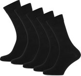 Primair 5-paar heren sokken - Katoen - Uni - 42 - Zwart.