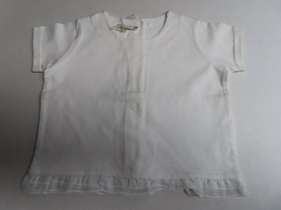 T shirt Korte mouw - Meisje - Wit - Effen - 12 maand 80