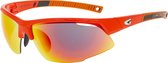 FALCON Matt Oranje Polarized Sportbril met UV400 Bescherming en Flexibel TR90 Frame - Unisex & Universeel - Sportbril - Zonnebril voor Heren en Dames - Fietsaccessoires - Rood - Extra Lens (Cat.0)