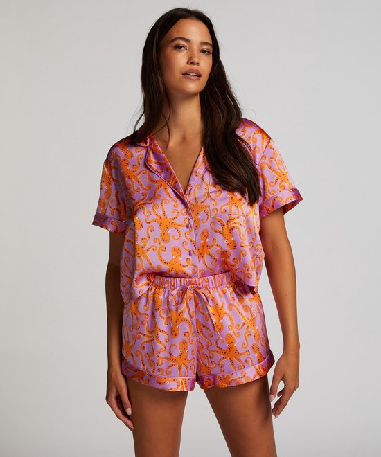 Hunkemöller Pyjama short Satin Paars M - Hunkemöller