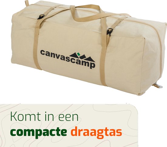 CanvasCamp Sibley 300 Traveller Poly - Katoen Bell Tent - Tipitenten - Tent voor 1 tot 3 personen - 300x300x190 (LxBxH) - Glamping Tent, Festival Tent - Waterdicht, muggengaas bij de ramen en deuren van CanvasCamp — afbeelding 4
