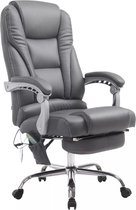 In And OutdoorMatch Chaise de bureau ergonomique Luz avec fonction massage - Dossier long - Grijs - Hauteur d'assise 47-56cm - Simili cuir - Sur Roues - Pour Adultes