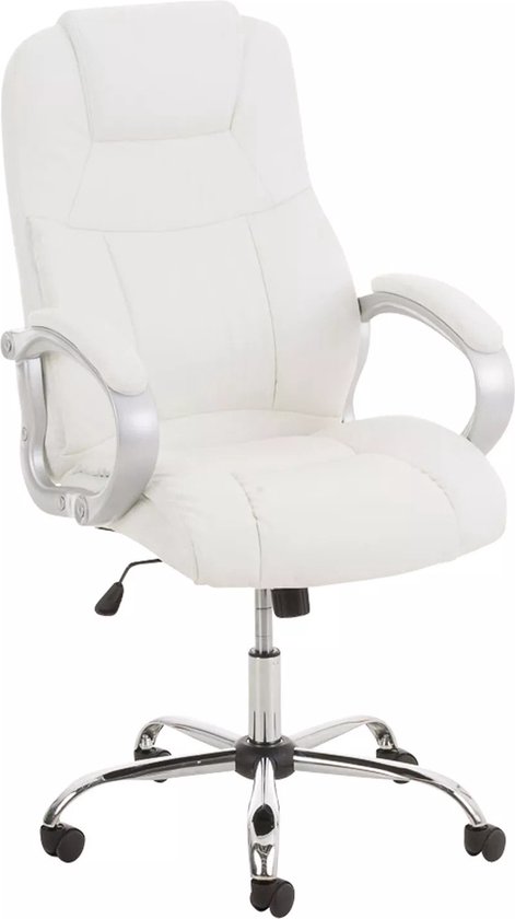 In And OutdoorMatch Deluxe Bureaustoel Cleora - Imitatieleer - Wit - Ergonomisch - in hoogte verstelbaar