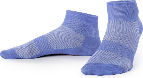 Ecorare® - Chaussettes de yoga - Chaussettes basse adhérence - Chaussettes de sport - Bleu clair - Taille S