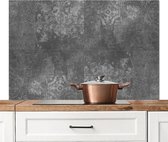 Spatscherm keuken 120x80 cm - Kookplaat achterwand Tegels - Grijs - Vintage - Design - Muurbeschermer - Spatwand fornuis - Hoogwaardig aluminium