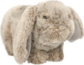 Pluche hangoor konijn grijs knuffel van 21 cm - Dieren speelgoed knuffels cadeau - Konijnen Knuffeldieren/beesten
