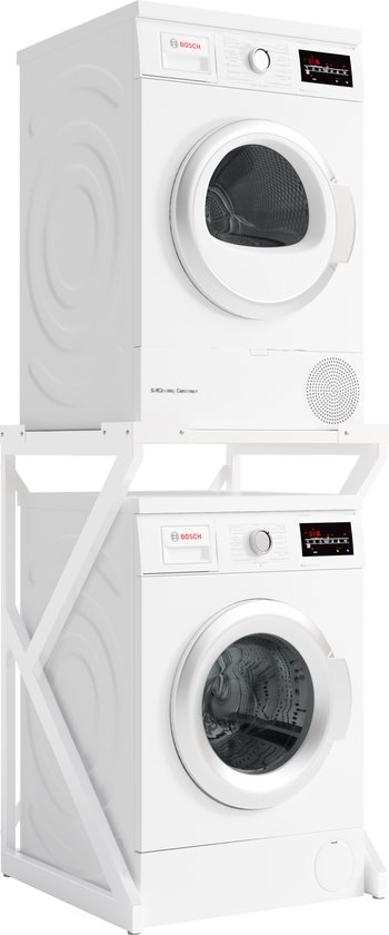 ACAZA Wasmachine Kast - Wasmachine Verhoger - Wasmachine Opbouw - Metaal - Wit