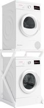 ACAZA Wasmachine Kast - Wasmachine Opbouwmeubel - Wasmachine Meubel - Wasmachine Rek - Metaal - Wit