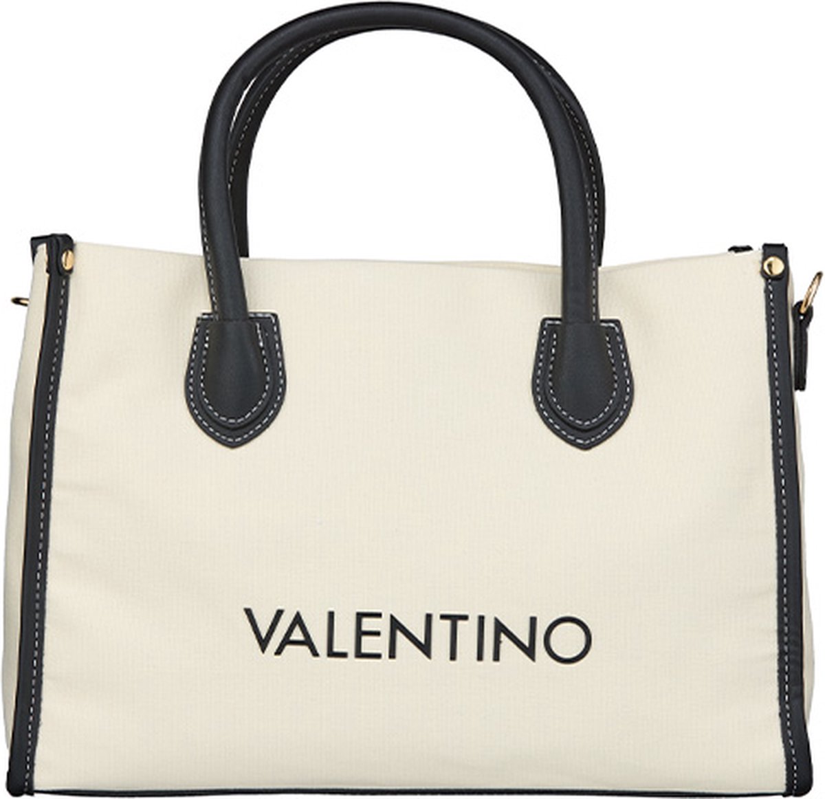 Sac à Main Valentino Leith Re Flap Bag - Couleur Naturale/Nero (ivoire/noir) - Neuf Avec étiquettes