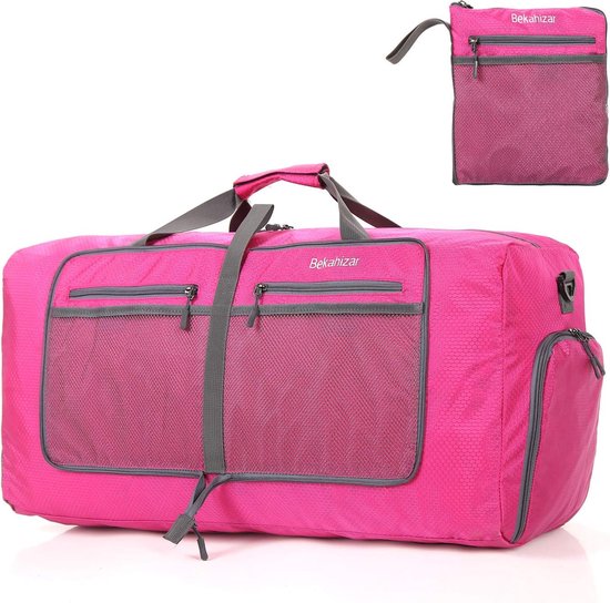 Lichte opvouwbare reistas, 60 liter, grote weekendtas, overnachting, tas, reistas, duffels, handbagage met schoenenvak, voor sport, reizen, gym, vakantie