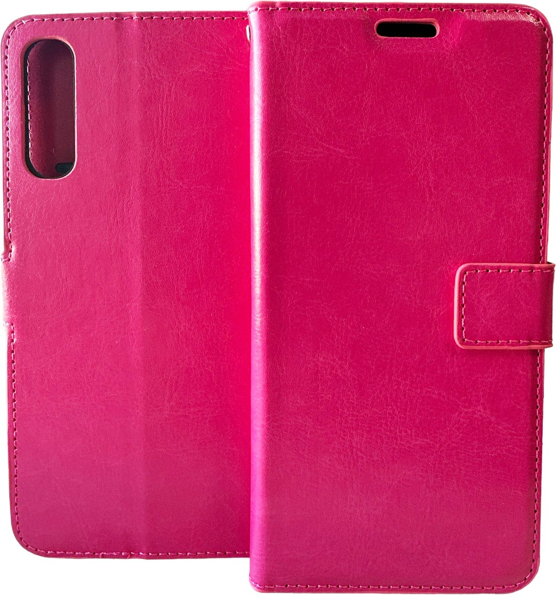 Bookcase Geschikt voor: Samsung Galaxy A7 2018 - Roze - portemonnee hoesje