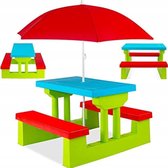 Gratyfied - Ensemble de jardin pour enfants - Table de pique-nique pour enfants - Chaise de jardin pour enfants - Table de jardin pour enfants - Table d'extérieur pour enfants - 47 x 41 x 67 cm - 5 kg - Vert - Taille unique