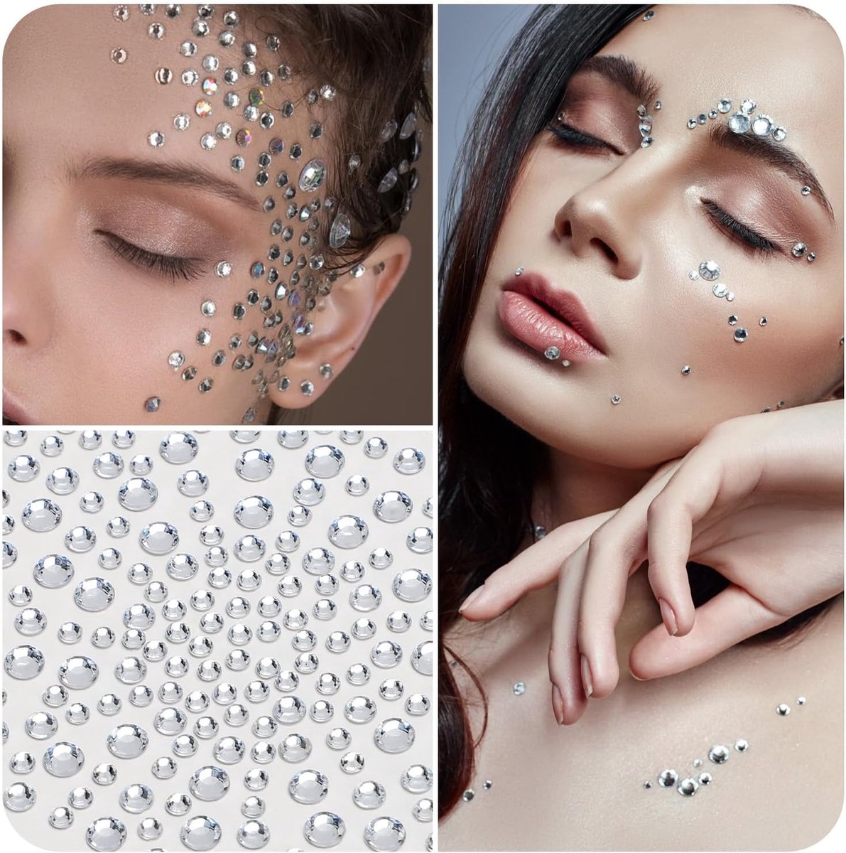 Glittersteentjes, zelfklevend, 2225 stuks, strassteentjes, glitterstenen om te knutselen, diamanten, kralen om te plakken, 12 vellen glitterstickers Glittersteentjes, zelfklevend, 2225 stuks, strassteentjes, glitterstenen om te knutselen, diamanten, kralen om te plakken, 12 vellen glitterstickers