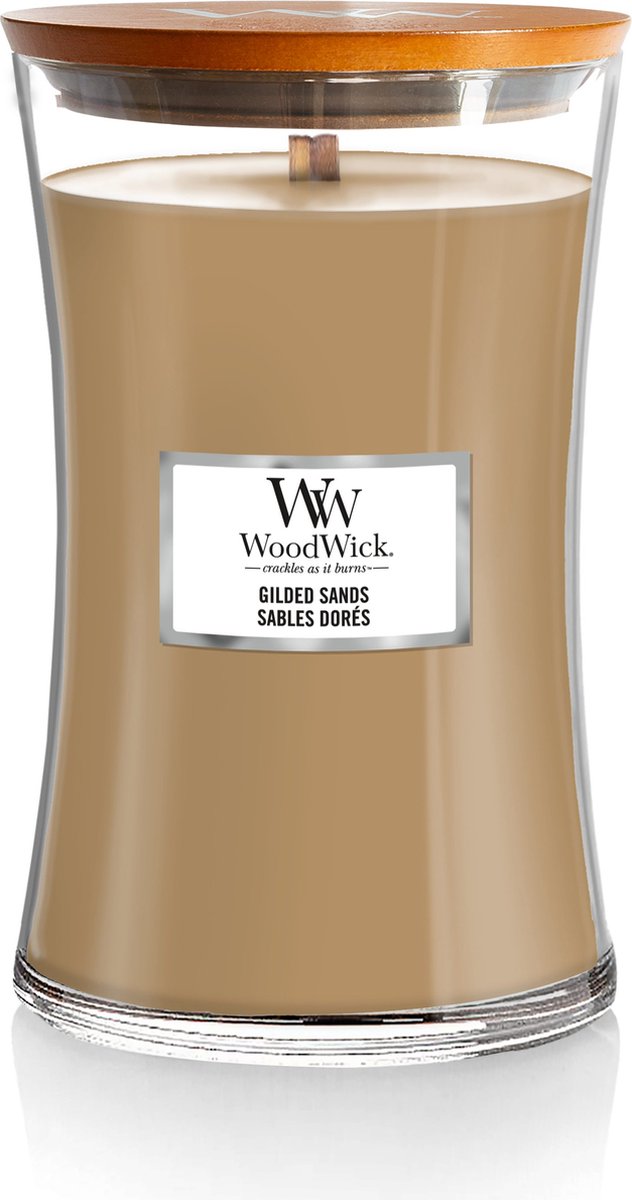 WoodWick Hourglass Large Geurkaars - Gilded Sands - 130 branduren