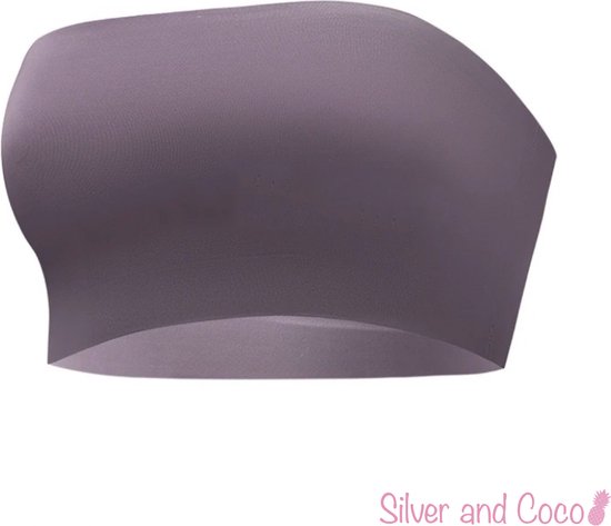 SilverAndCoco® - Strapless BH Top | Naadloze Invisible Onzichtbare Beha Bandeau Naadloos Festival Topje - Paars / Small / S