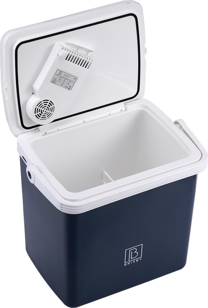 Brisby 25 Liter Elektrische Koelbox, Frigobox Deluxe met 12V, 220/230 Volt Aansluiting voor Auto en Camping – AC/DC - Coolbox - Divider en Deksel vergrendelstand - BLAUW – foto 3