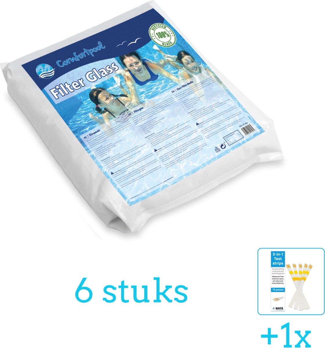 Comfortpool Glasparels – Voor Filterpomp – 20kg – Volumebundel – Filterglas – 6-delig Comfortpool Glasparels – Voor Filterpomp – 20kg – Volumebundel – Filterglas – 6-delig