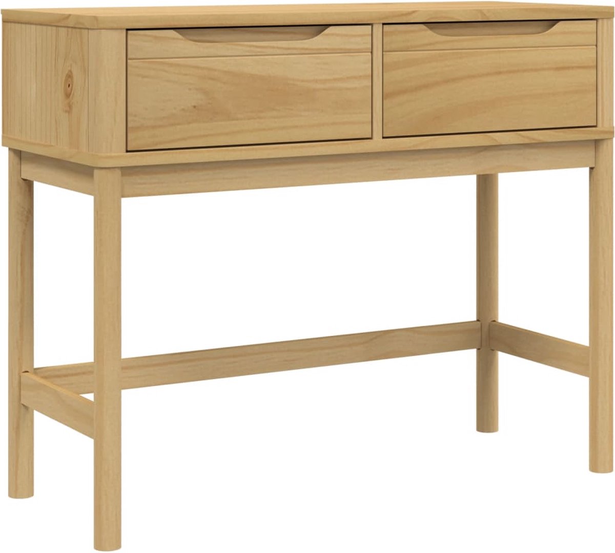 vidaXL Wandtafel - FLORO - 89,5x36,5x73 - cm - massief - grenenhout - wasbruin