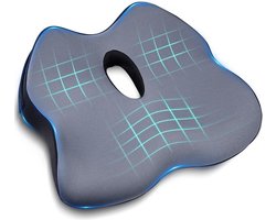 Ergonomisch stuitbeenkussen, stuitkussen ter verlichting van pijn in de onderrug en ischias - Traagschuim stoelkussen voor auto en rolstoel