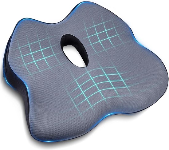 Coussin Lombaire Ergonomique KATLKIU En Mousse Mémoire - Support Dorsal Pour Chaise De Bureau, Siège Auto, Housse Lavable
