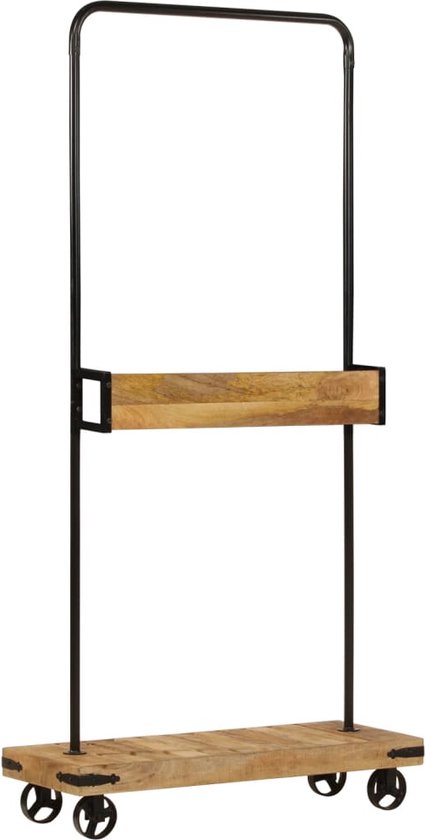 Wandplank 40x30x32 cm massief mangohout en ijzer