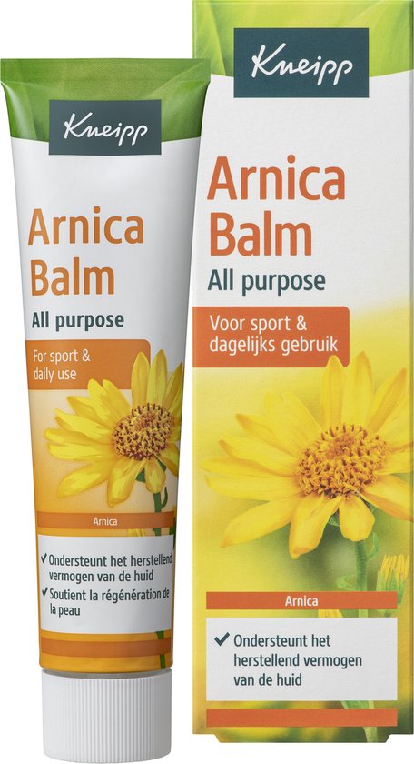 Foto: Kneipp all purpose zalf met arnica met voedende amandelolie voor spieren en gewrichten geschikt voor gespannen en vermoeide benen 100 ml