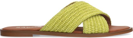 Sacha - Dames - Lime slippers met gekruiste bandjes - Maat 39