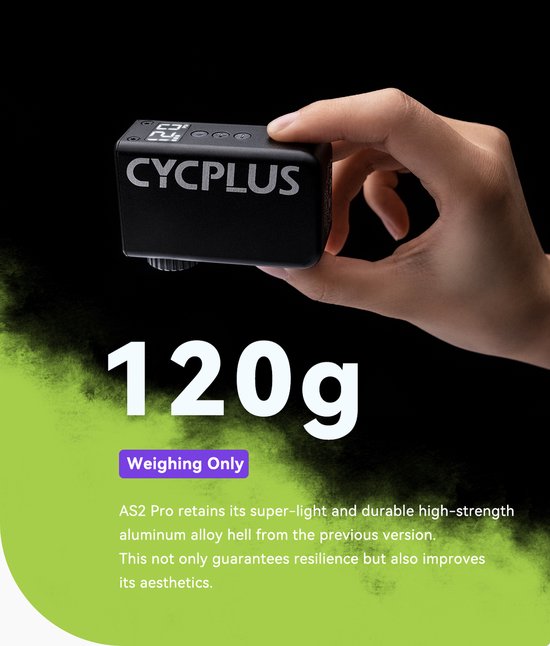 Cycplus AS2 Pro II Elektrische Fietspomp Klein, licht compact voor alle banden wielrennen, mountainbike van Cycplus — afbeelding 4