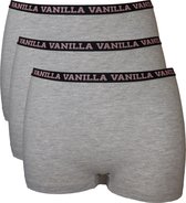 Vanilla - Dames boxershort, Ondergoed dames, Lingerie - 3 stuks - Egyptisch katoen - Grijs - XXL
