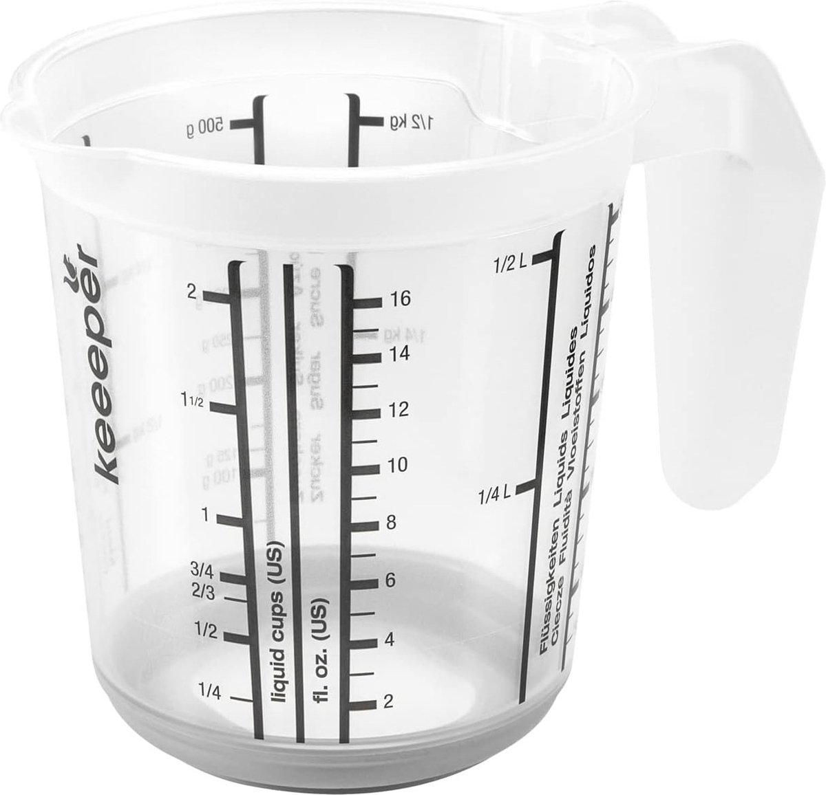 Keeeper Kunststof maatbeker anti-slip 0,5L Ø10,5x11,5cm nordic grey