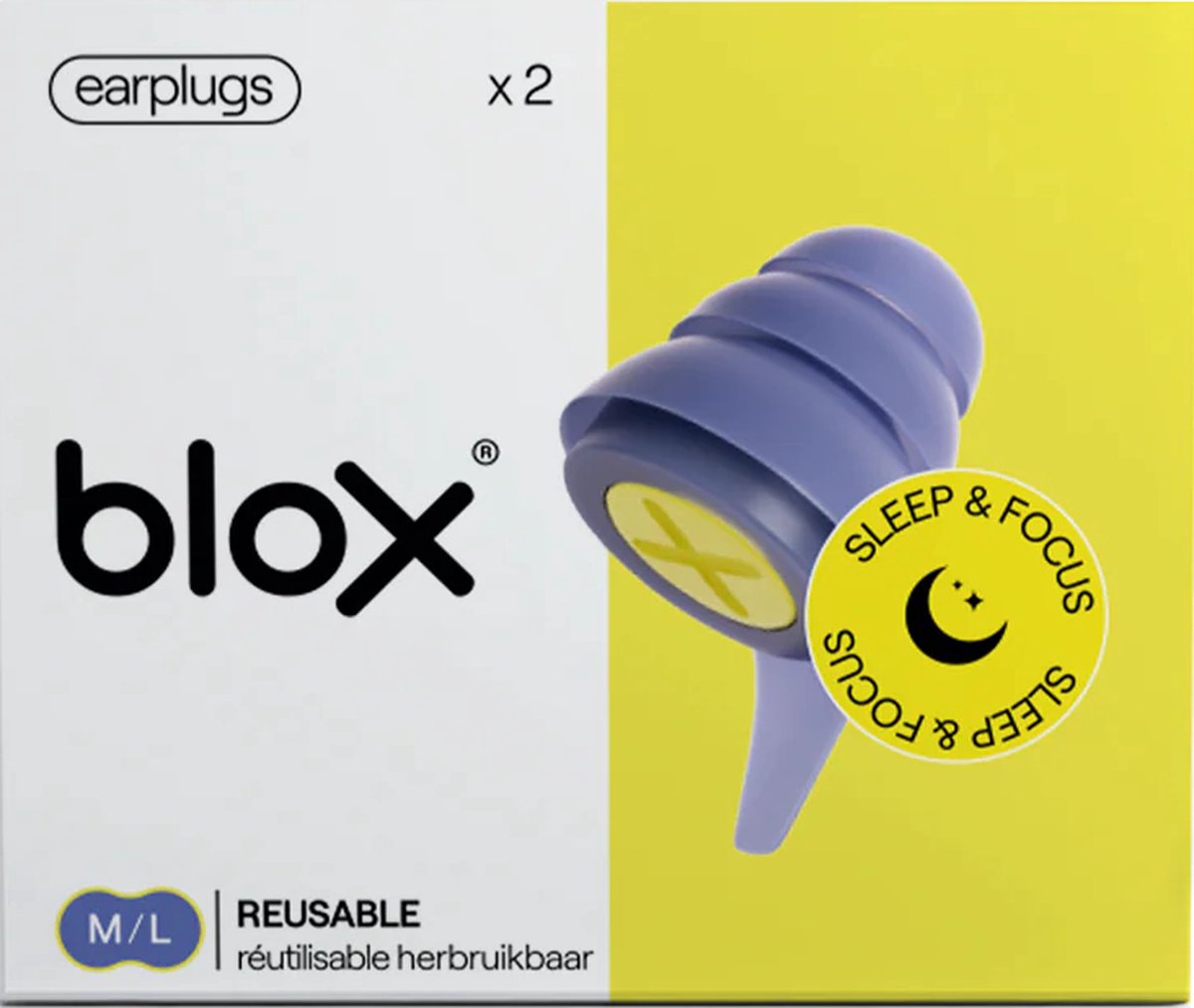Goedkoopste BLOX Oordoppen Reusable - Herbruikbare Slaap Oordopjes - Studeren - Concentratie - Hoge Demping - Perfect voor zijslapers - 25 dB SNR
