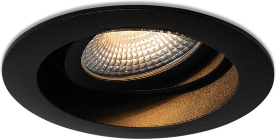 Ledisons LED-inbouwspot Mezzano set 6 stuks zwart dimbaar - Ø95 mm - 5 jaar garantie - 2700K (extra warm-wit) - 450 lumen - 5 Watt - IP65