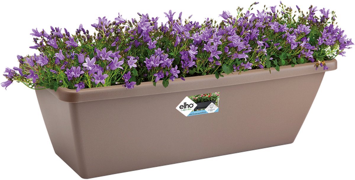 Elho Barcelona Balkonbak 90 Plantenbak voor Balkon Buiten Ø 89.8 x H 16.0 cm Bruin